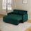 Sofa Pull Out Bed Included Two Pillows 54" Green Velvet Sofa for Small Spaces W1278125092