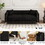 Sofa includes 2 pillows, 83 "black velvet triple sofa, suitable for large and small Spaces W1278131611