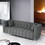 Grey teddy fleece sofa 80 inch discharge in living room bedroom with two throw pillows hardware foot support W1278141700