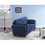 2067 Sofa Armrest with Nail Head Trim Backrest with Buttons Includes Two Pillows 79" Blue Velvet Living Room Apartment Sofa W127846490