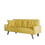 1730 Sofa Bed Armrest with Nail Head Trim with Two Cup Holders 72" Yellow Velvet Sofa for Small Spaces