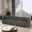 102-inch gray teddy velvet sofa with two throw pillows in living room Bedroom apartment sofa supported by hardware feet W1278S00022