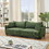 2345 green corduroy fabric, sofa can be converted into a sofa bed with two throw pillows, suitable for living room and other scenes W1278S00038