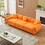 24005 orange teddy velvet fabric, with 3 pillows, three-person sofa can be placed in the living room and other scenes W1278S00047