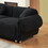 24005 black teddy velvet fabric, with 3 pillows, three-person sofa can be placed in the living room and other scenes W1278S00066