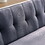 Mid-Century Dark Gray Linen Fabric Chesterfield Sofa Couch, Modern Love Seats Sofa Furniture, Upholstered Button Tufted Couch with 2 Bolster Pillows for Living Room Apartment W128177705