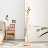 Coat Rack, Wooden Coat Rack / Hat Rack Wall Freestanding with 4/8 Hooks, Easy as Semble Coat Rack Round Base Bracket for Clothes, Hats, Accessories, for Bedroom, Office, Hallway, Entrance W128352270