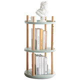 Storage Shelf, 360° Rotating Bookshelf, 3 Tier Bookcase w/ Large-Capacity Storage Space, Multifunctional Storage Rack, Compact Design, Standing Shelf for Living Room, Bedroom, Study Room, Kitchen