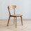 Dining chair wooden FAS grade oak natural wood made in North America 100% dirt-free wood chair solid chair table chair wooden living room chair simple and natural 46.5 * 54 * 80cm (4 pcs/box)