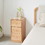 Solid Oak Bedside Table Storage Cabinet for Living Room - Free-Standing Corner Cabinets Storage Table W128373062