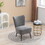 22.50"W Boucle Upholstered Armless Accent Chair Modern Slipper Chair, Cozy Curved Wingback Armchair, Corner Side Chair for Bedroom Living Room Office Cafe Lounge Hotel. Gray W1298141646