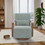 30.3"W Swivel Modern Upholstered Accent Chair with Solid Wood Armrests and 360 Degree Comfy Lounge Reading Chair, Side Armchair for Hotel, Bedroom, Living Room, Office, and Nursery Room.Pale Green