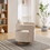 29.1"W Swivel Accent Open Back Chair Modern Comfy Sofa Chair with Weathered Base for Nursery Bedroom Living Room Hotel Office, Club Chair Leisure Arm Chair for Lounge (Beige,Linen Blend) W1298P192481