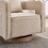 29.1"W Swivel Accent Open Back Chair Modern Comfy Sofa Chair with Weathered Base for Nursery Bedroom Living Room Hotel Office, Club Chair Leisure Arm Chair for Lounge (Beige,Linen Blend) W1298P192481