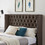 B100S Queen bed with two nightstands, Button designed Headboard,strong wooden slats + metal legs with Electroplate W1302S00028