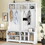 Modern Hallway Hall Tree with Metal Hooks and Storage Space, Multi-Functional Entryway Coat Rack with Shoe Cubbies, White W1307113675