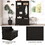 Hall Tree with Storage Shoe Bench for Entryway and Hallway, 4-in-1 Design Coat Racks with 4 Hooks for Living Room, Black W1307113679