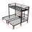 Twin over Twin & Twin Bunk Beds for 3, Twin XL over Twin & Twin Bunk Bed Metal Triple Bunk Bed, Black (Pre-sale date: June 10th) W1307S00007