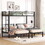 Twin over Twin & Twin Bunk Beds for 3, Twin XL over Twin & Twin Bunk Bed Metal Triple Bunk Bed, Black(Pre-sale date: October 31st) W1307S00017