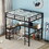 Full Metal Loft Bed with Desk and Shelves, Loft Bed with Ladder and Guardrails, Loft Bed Frame for Bedroom, Black (Pre-sale date: February 9th.) W1307S00018