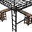 Full Metal Loft Bed with Desk and Shelves, Loft Bed with Ladder and Guardrails, Loft Bed Frame for Bedroom, Black (Pre-sale date: February 9th.) W1307S00018