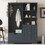 Multi-functional Hall Tree with Storage Shelves Drawers and Cabinet, Elegant Hallway Shoe Cabinet with Bench, Modern Coat Rack with Hooks for Hallway Entryways, Antique Blue W1307S00035