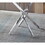 Contemporary Round Clear Dining Tempered Glass Table with Silver Finish Stainless Steel Legs W1311111911