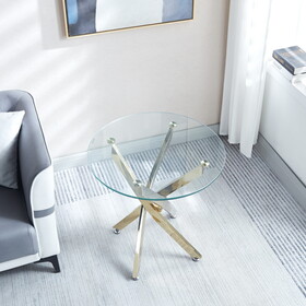 Round Tempered Glass End Table with Chrome Legs