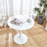 Modern White Round Dining Table, 31.5