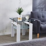 Clear Glass Top Side Table, 24