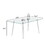 0.32" Thick Tempered Glass Top Dining Table with Silver Stainless Steel Legs W1311S00096