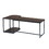 47.2"W x 25.6"D x 17.7"H Modern Industrial Style Rectangular Wood Grain Top Coffee Table with Metal Frame - Walnut & Black W1314101125