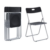 4pcs Plastic Folding Chairs Comfortable Event Chairs Modern Party Chairs Lightweight Durable Foldable Chair for Home Office Outdoor Indoor, Black W1314128003