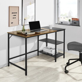 Writing Table with 2 Storage Shelves for Home Office Study Computer Desk, 43.3" W x 21.7" D x 29.5"H W1314130109