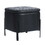Square Upholstered Ottoman PU Poufs with Storage, Black W1314130131