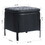 Square Upholstered Ottoman PU Poufs with Storage, Black W1314130131