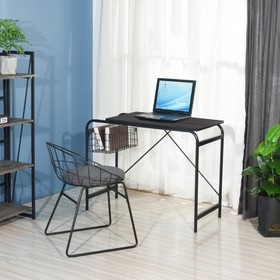 31.5" Computer Desk/ Home office desk with Wire Storage Basket - walnut & black W131449661
