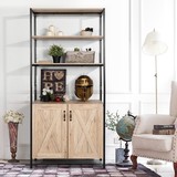 Rustic Storage Accent Cabinet with Shelf W131453019