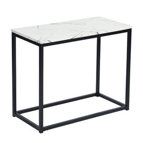Open Rectangular Wood Side End Accent Table Living Room Storage Small End Table, 28 inch, Marble W131454350