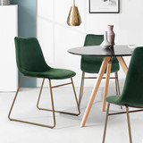 Dining Chairs Set of 2, Velvet Upholstered Side Chairs with Golden Metal Legs for Dining Room Furniture, Green W131457258