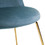 Modern Upholstered Dining Chair Set of 2 with Gold Legs - Blue W131457263