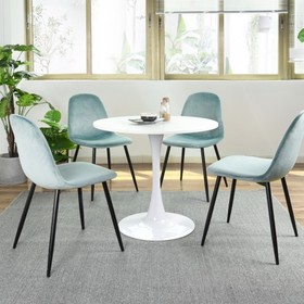 Modern 31.5" Dining Table with Round Top and Pedestal Base in WHITE color W131459000