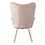 Velvet Accent Chair Ottoman Set for Living Room, Wing Back Armchair Tufted Back Upholstery Living Room Chairs - PINK W131463668