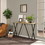 47.2" Sofa Table; Wood Rectangle Console Table with Metal Frame - Oak & Black W131470833