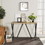 47.2" Sofa Table; Wood Rectangle Console Table with Metal Frame - Oak & Black W131470833