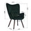 Modern Wingback Accent Armchair Living Room Tufted Velvet Upholstery, DARK GREEN W131470865