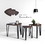 Nesting Coffee Table, Set of 3 End Tables for Living Room, Stacking Side Tables, Wood Look Accent Furniture with Metal Frame - WALNUT & BLACK W131470870
