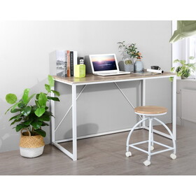 47.2 inch Computer Desk Modern Writing Desk, Simple Study Table, Industrial Office Desk, Sturdy Laptop Table for Home Office, oak & white W1314P149269