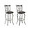 Industrial Counter Height Bar Stools Set of 2, Swivel Barstools with Metal Back for Kitchen Island, 29 inch Height Round Seat W1314P149822