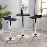 Bar Stools Set of 2, Counter Bar Stools with Swivel Bar and Adjustable Height, Modern PVC Barstools Bar Chairs - Black W1314P163402